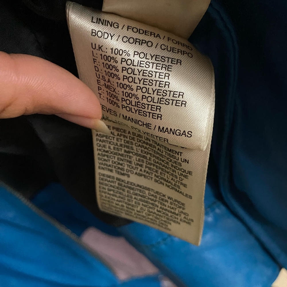 Vintage Diesel Turquoise Blue Lambskin Leather Biker Jacket - Picture 10 of 12